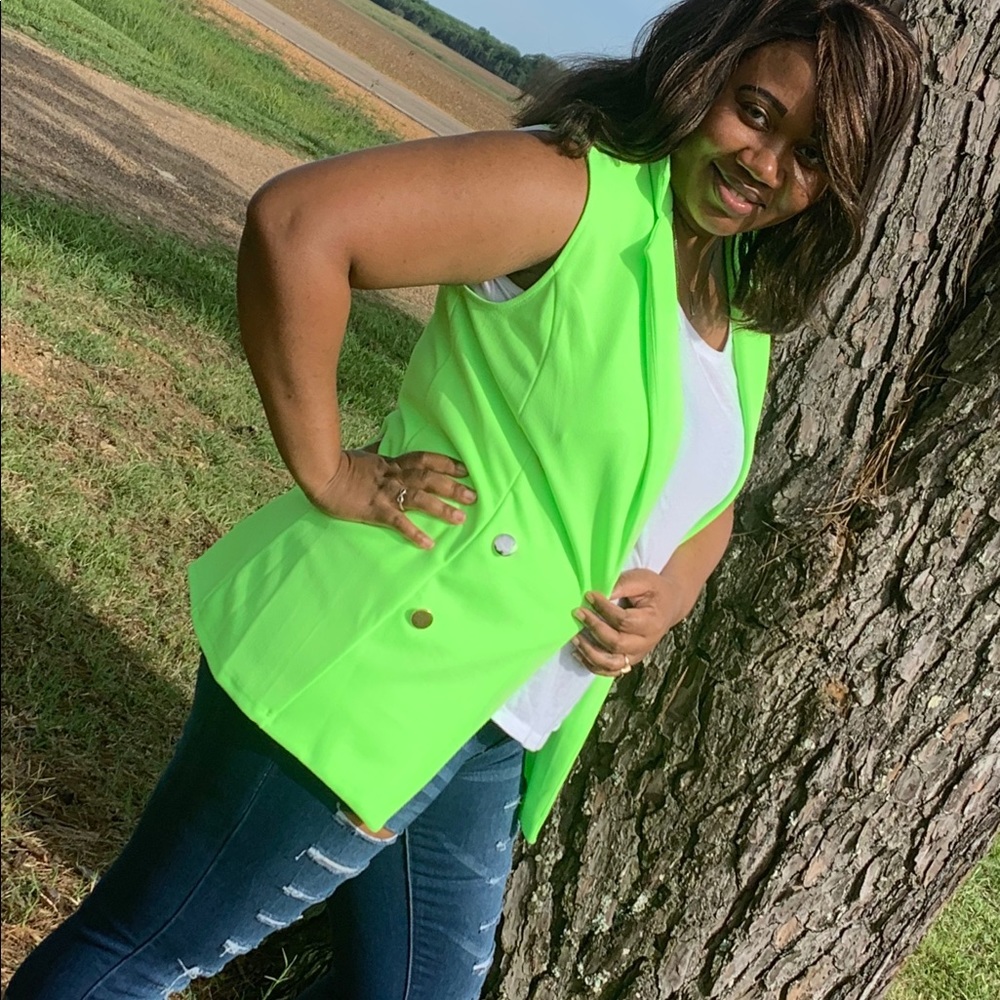 Neon Green Sleeves Blazer